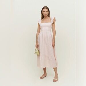 Reformation Lucila Linen Dress in Cupcake Stripe